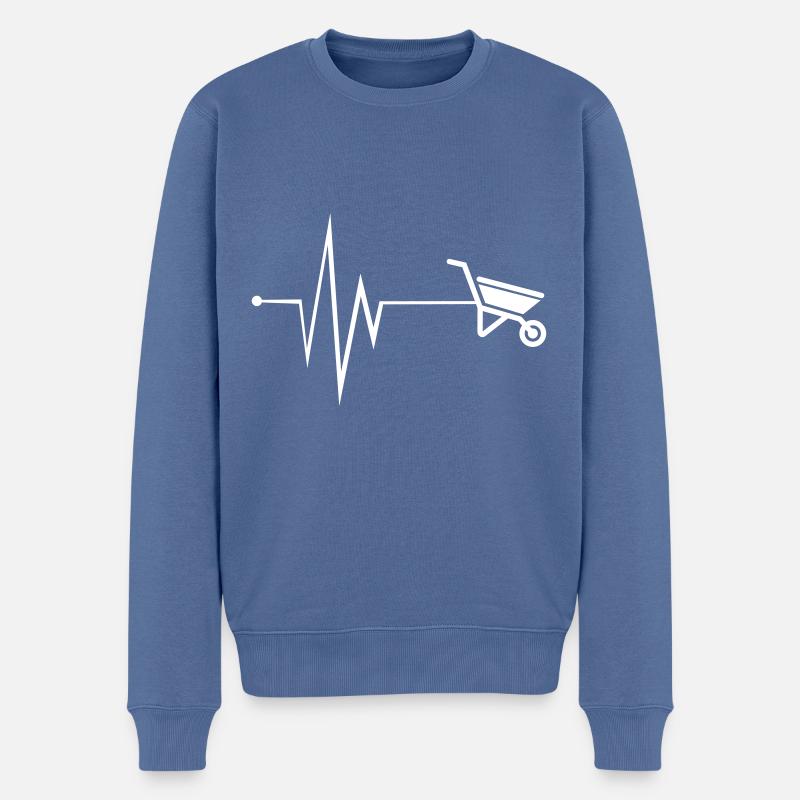 Schubkarre Puls - Männer Premium Bio Pullover - Taubenblau
