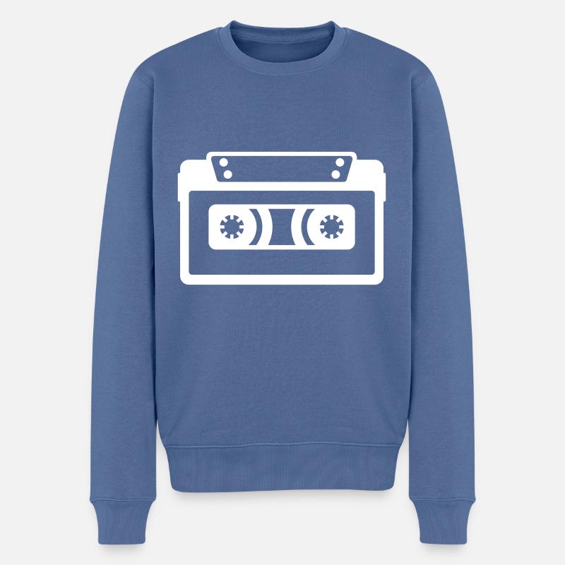 Kassette Symbol - Männer Premium Bio Pullover - Taubenblau