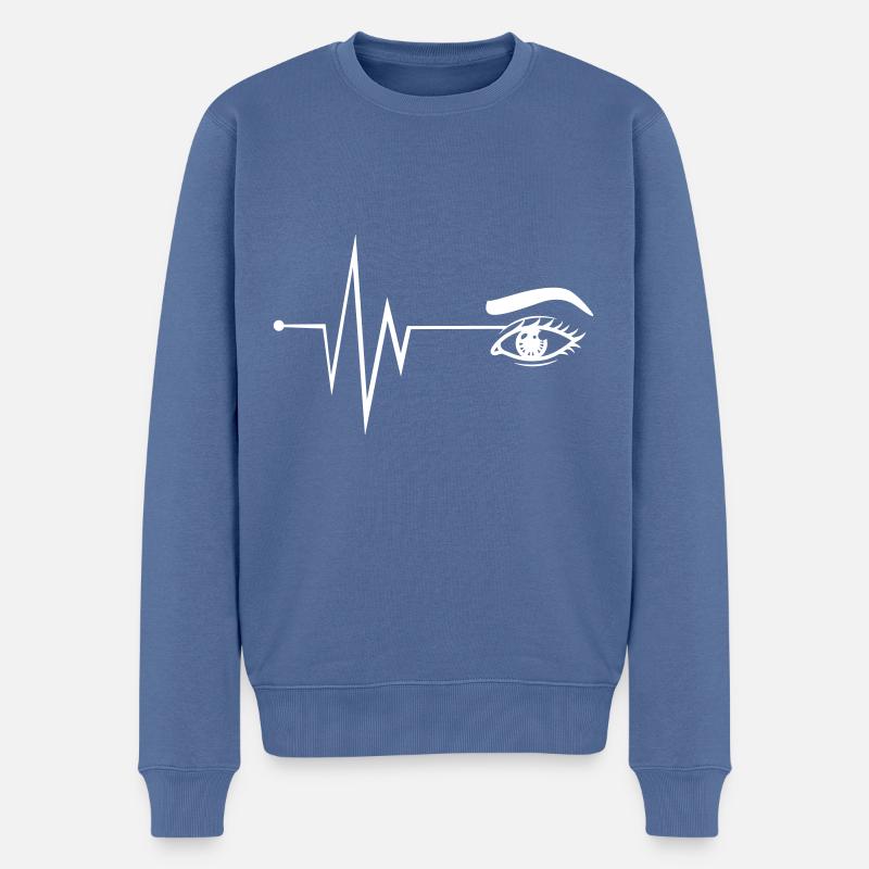 Augen symbol Puls - Männer Premium Bio Pullover - Taubenblau
