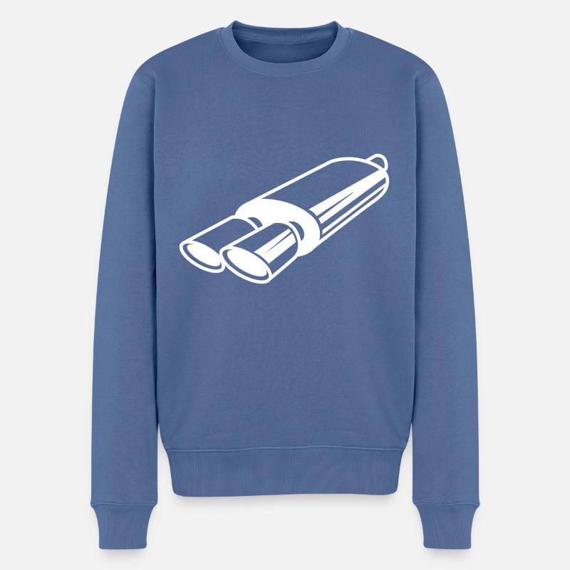 Auspuff Tuning - Männer Premium Bio Pullover - Taubenblau
