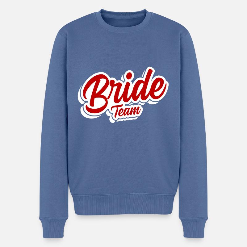 Mariage de l’équipe Mariage - Pull Premium bio Homme - bleu pigeon