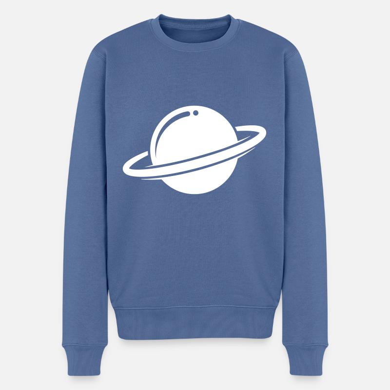Saturn Icon symbol - Männer Premium Bio Pullover - Taubenblau