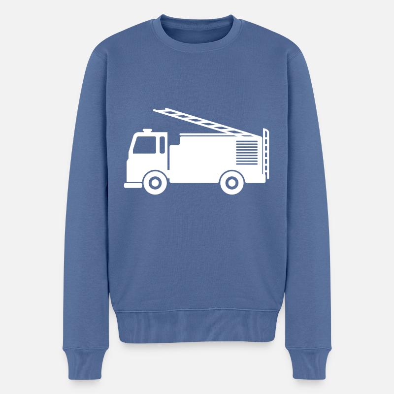 Feuerwehrauto - Männer Premium Bio Pullover - Taubenblau