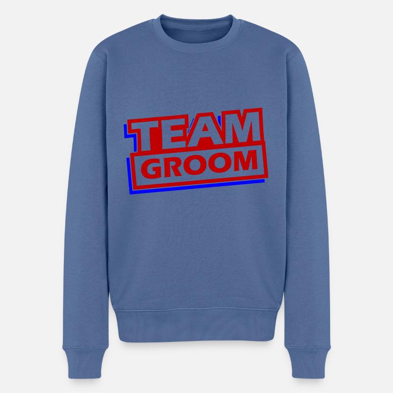 Team Groom Hochzeit Spruch - Männer Premium Bio Pullover - Taubenblau