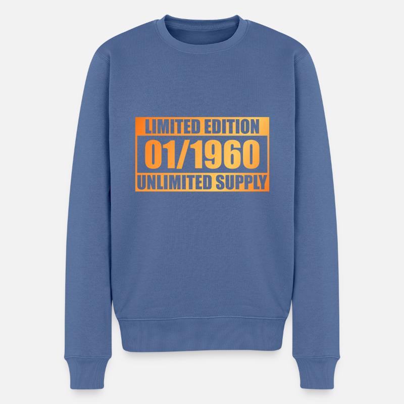 65. Geburtstag Limited Edition - ꝏ Supply 01/1960 - Männer Premium Bio Pullover - Taubenblau