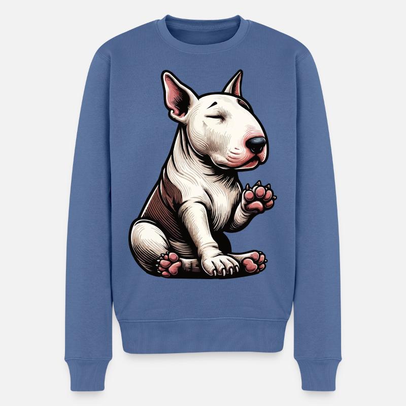 Bull Terrier miniature Bully Bull Terrier Propriétaire - Pull Premium bio Homme - bleu pigeon