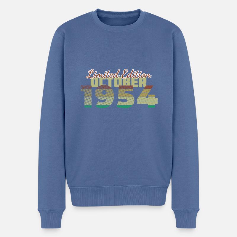 70. Geburtstag Limited Edition (SCR) 10/1954 - Männer Premium Bio Pullover - Taubenblau