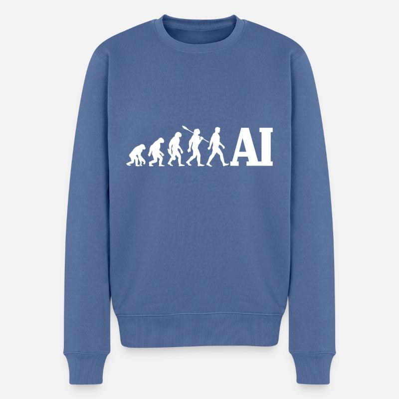 Evolution - Artificial Intelligence - AI - Men's Premium Organic Jumper - stone blue