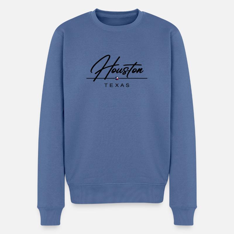 Houston - Männer Premium Bio Pullover - Taubenblau