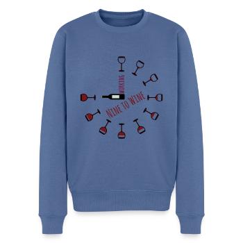 Working nine to wine - Working from nine to wine - Men's Premium Organic Jumper - stone blue - Front - Nico (187cm)
