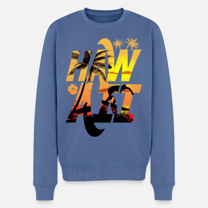 HAWAII - Pull Premium bio Homme - bleu pigeon