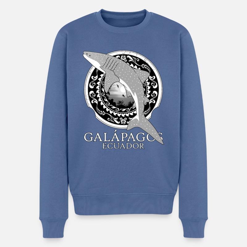 Requin-baleine Galápagos Équateur - Pull Premium bio Homme - bleu pigeon