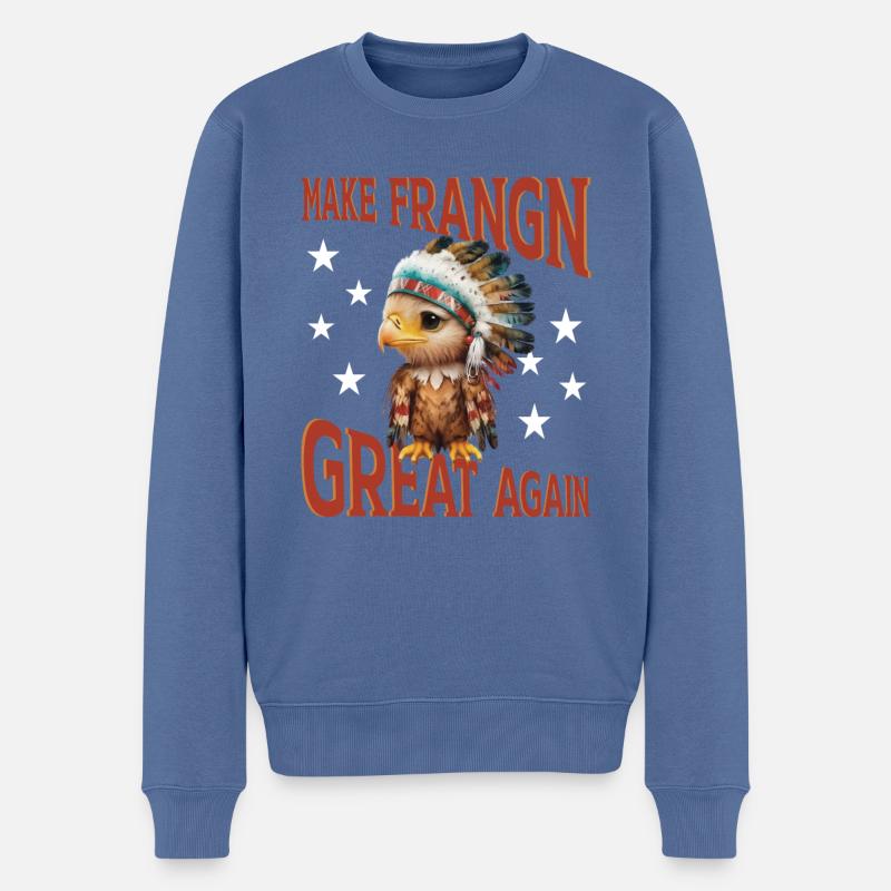Make Frangn great again - Männer Premium Bio Pullover - Taubenblau