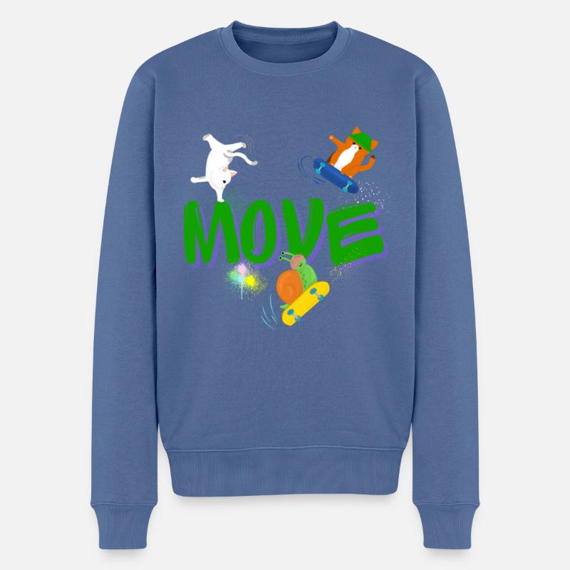 Move - Männer Premium Bio Pullover - Taubenblau