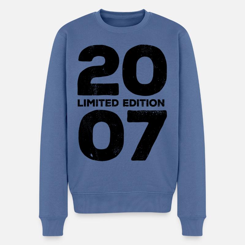 2007 Limited Edition - Geburtstag Geschenk - Männer Premium Bio Pullover - Taubenblau