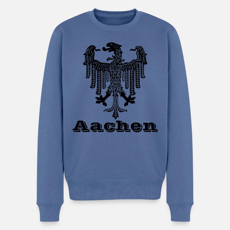 Aachen - Männer Premium Bio Pullover - Taubenblau