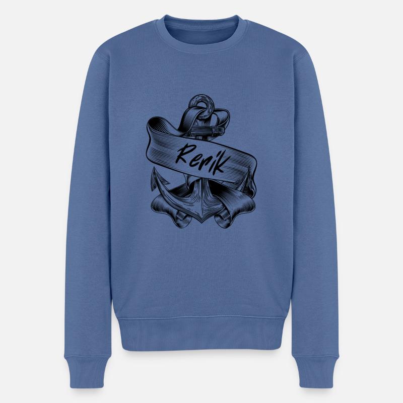 Rerik baltique hammams motif - Pull Premium bio Homme - bleu pigeon