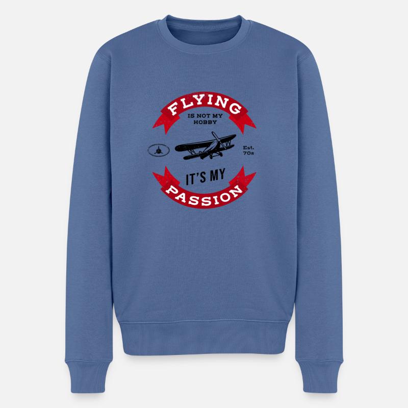 Flying is my passion - Pull Premium bio Homme - bleu pigeon