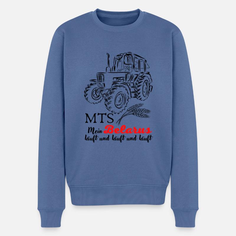 Belarus MTS / Mein Belarus läuft & Läuft. Ostalgie - Männer Premium Bio Pullover - Taubenblau