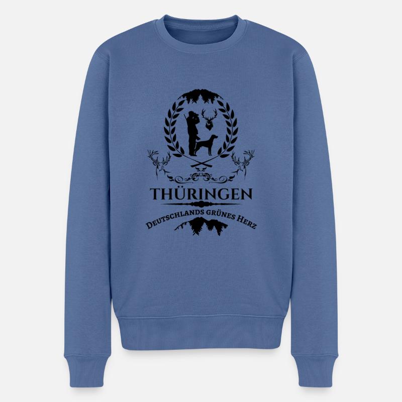 Le cœur vert de Thuringe-Allemagne - Pull Premium bio Homme - bleu pigeon