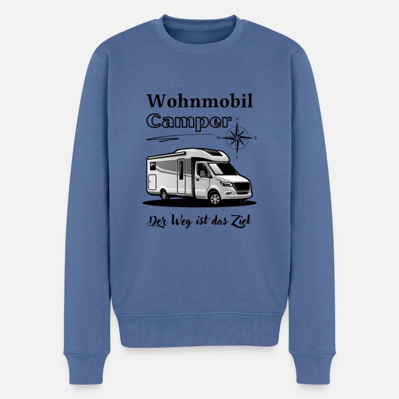 Wohnmobil Camper-Wohnmobil Spruch + Motiv - Männer Premium Bio Pullover - Taubenblau