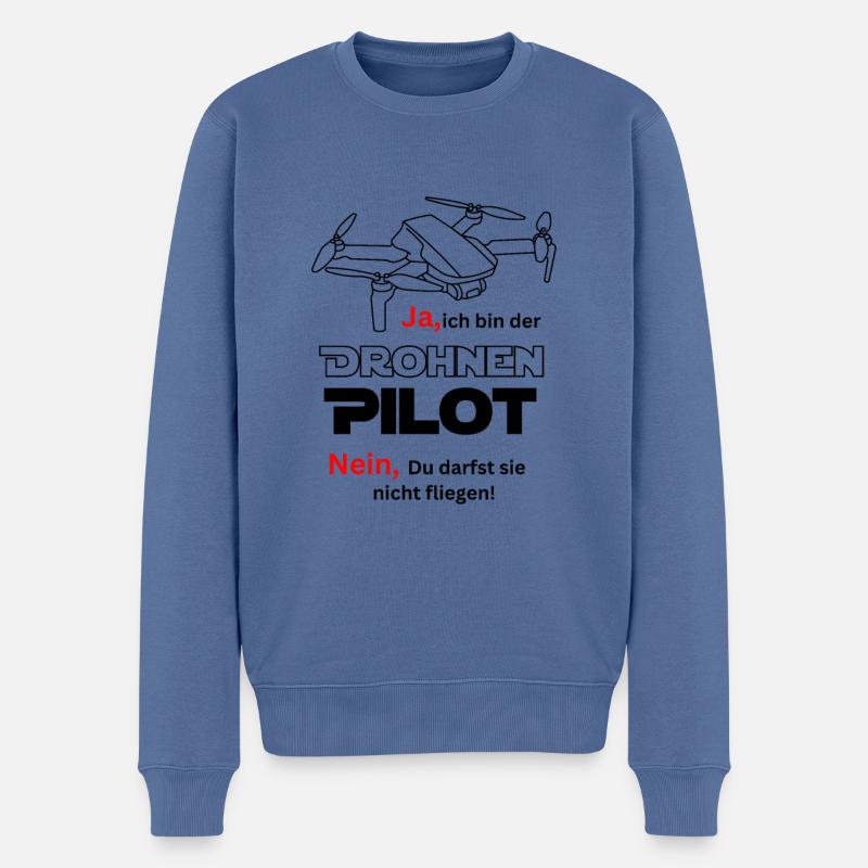 Drohnen Pilot - Männer Premium Bio Pullover - Taubenblau