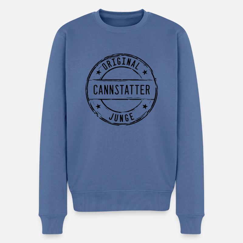 Stuttgart Cannstatter Junge Stempel - Männer Premium Bio Pullover - Taubenblau