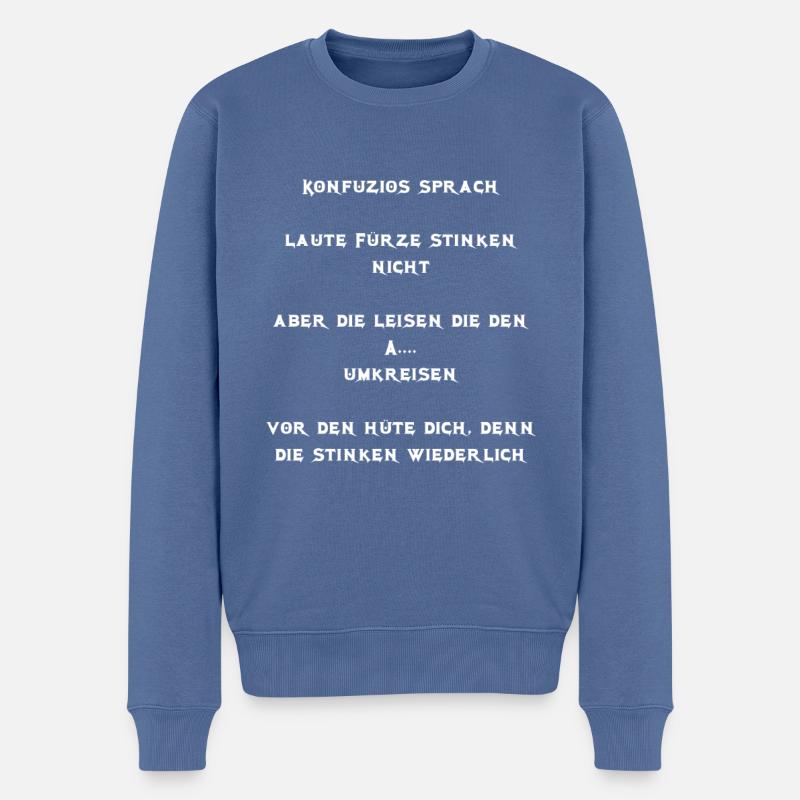 listig, Sprüche - Männer Premium Bio Pullover - Taubenblau