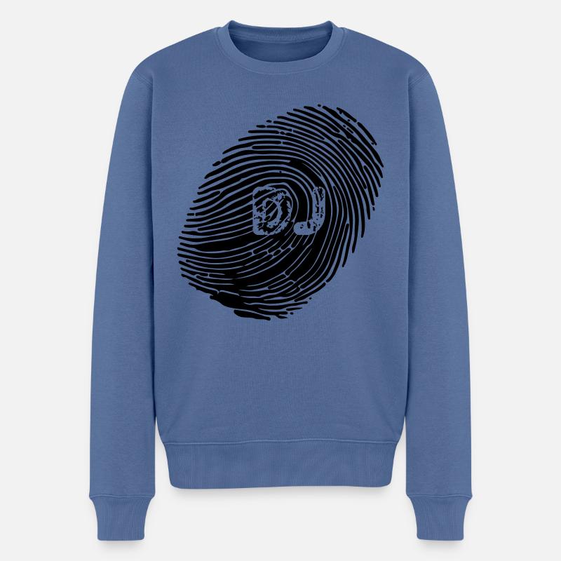 Fingerabdruck DJ - Männer Premium Bio Pullover - Taubenblau