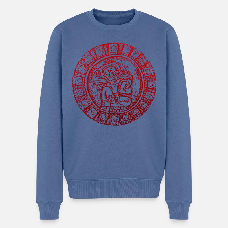 maya - Pull Premium bio Homme - bleu pigeon