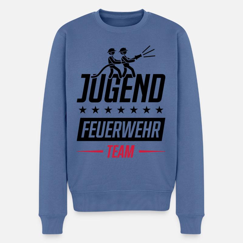 feuerwehr jugendfeuerwehr team - Männer Premium Bio Pullover - Taubenblau