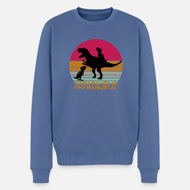 papasaurus rex dinosaure trex papa cadeau - Pull Premium bio Homme - bleu pigeon