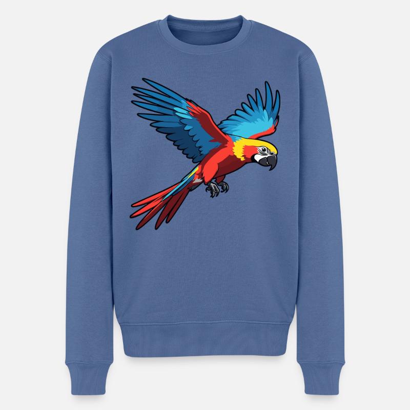 Perroquet - Design animalier - Pull Premium bio Homme - bleu pigeon