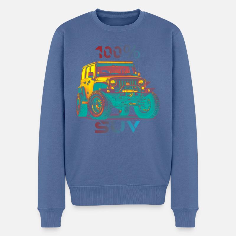 Geländewagen Jeep Design - Männer Premium Bio Pullover - Taubenblau