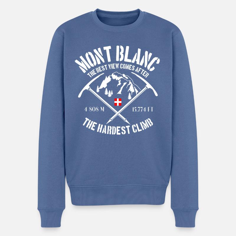 Mont Blanc - Pull Premium bio Homme - bleu pigeon
