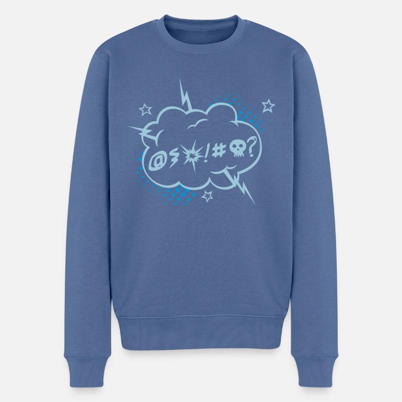 Grumble - Wütend - Männer Premium Bio Pullover - Taubenblau