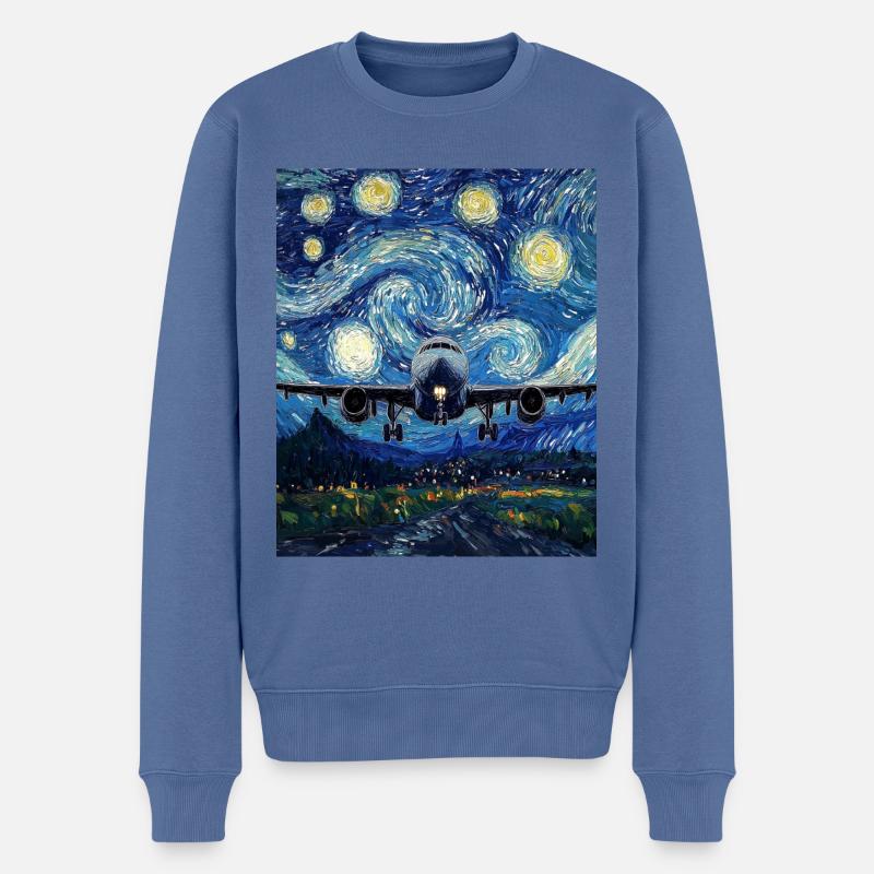 Flugzeug - Männer Premium Bio Pullover - Taubenblau