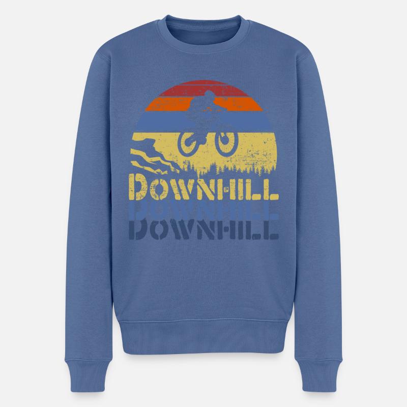 Downhill MTB Mountainbiker Geschenk - Männer Premium Bio Pullover - Taubenblau