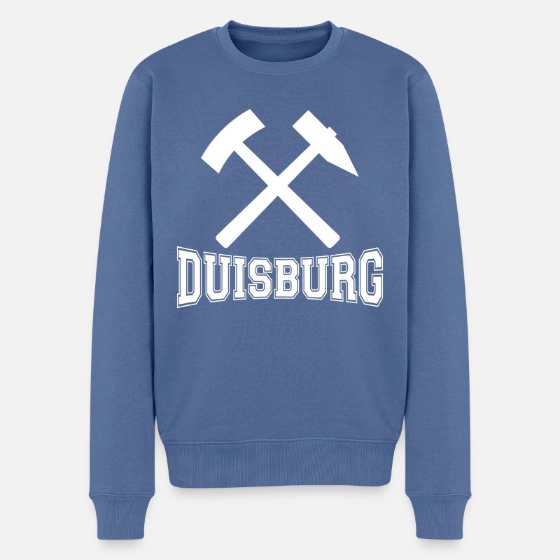 Duisburg - Männer Premium Bio Pullover - Taubenblau