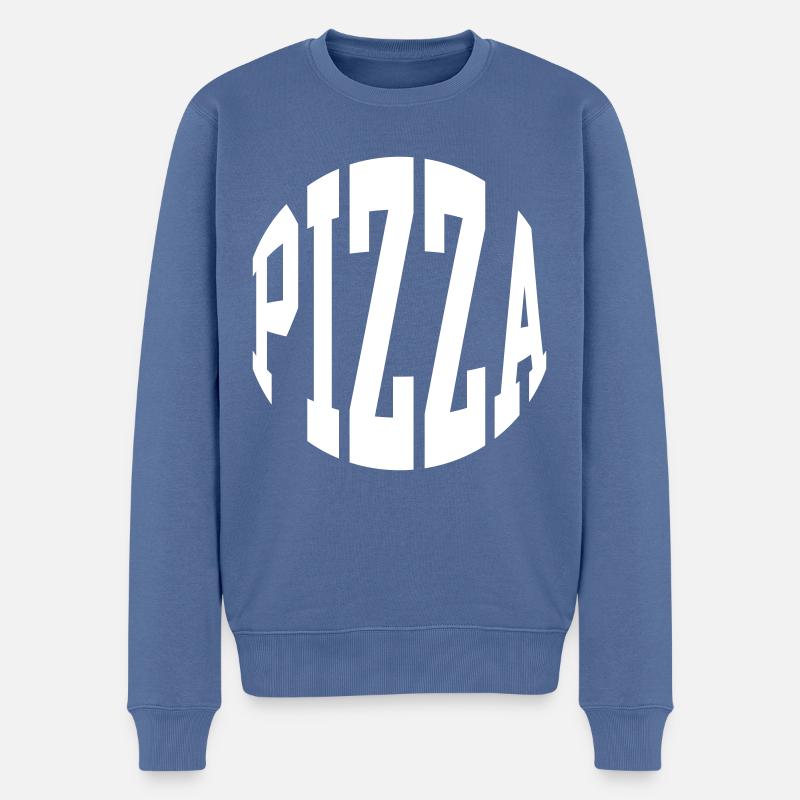 Pizza - Männer Premium Bio Pullover - Taubenblau