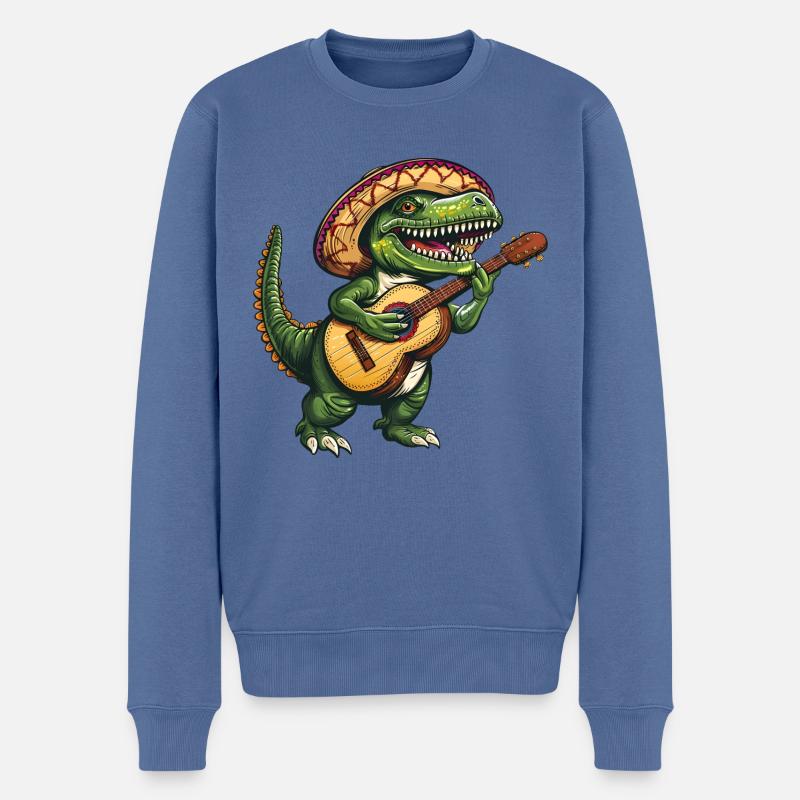 Cinco de Mayo T-Rex Cool - Männer Premium Bio Pullover - Taubenblau
