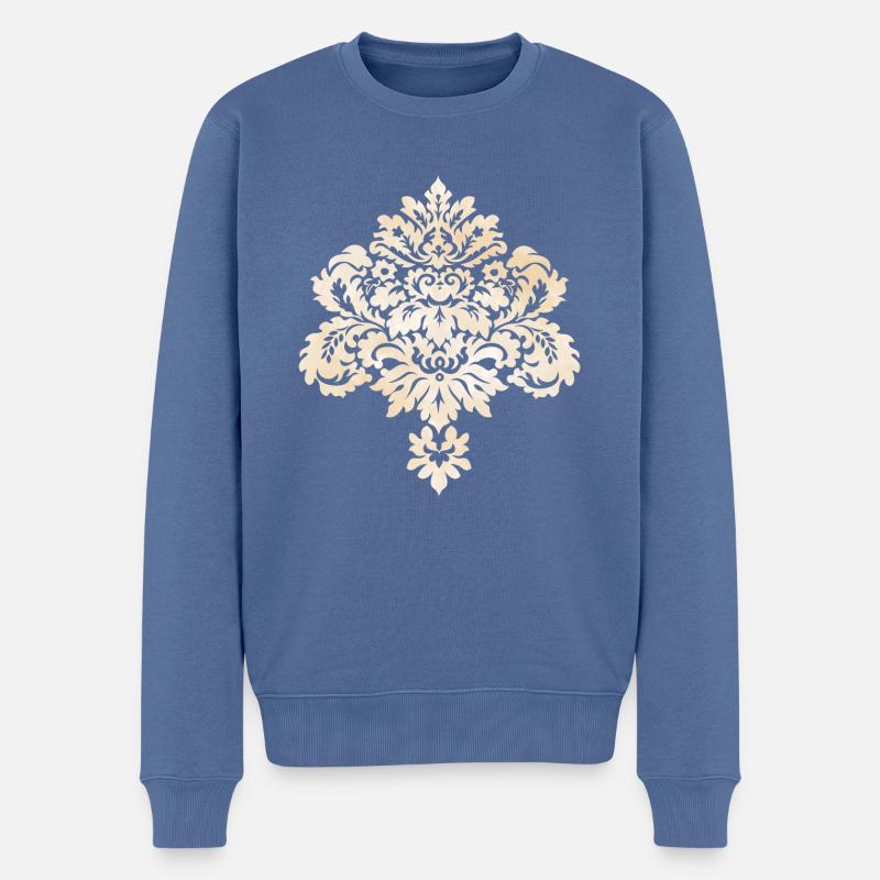 Muster - Männer Premium Bio Pullover - Taubenblau