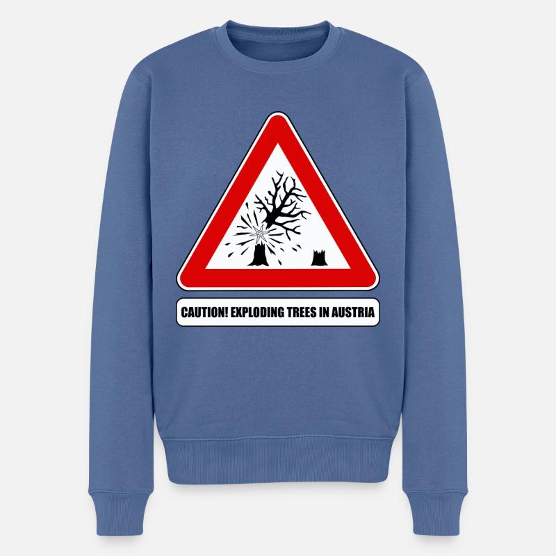 explodierende bäume,  exploding trees Austria - Männer Premium Bio Pullover - Taubenblau