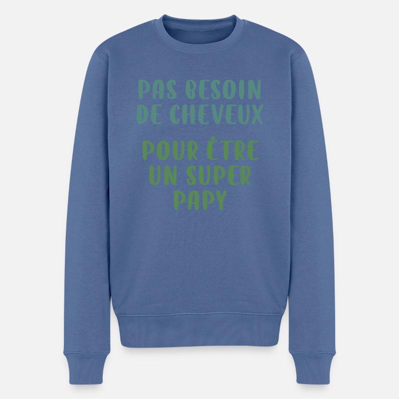 Fête des grands-pères - Pull Premium bio Homme - bleu pigeon