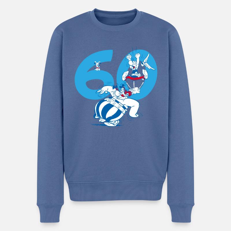 Asterix & Obelix 60. Geburtstag Design - Männer Premium Bio Pullover - Taubenblau