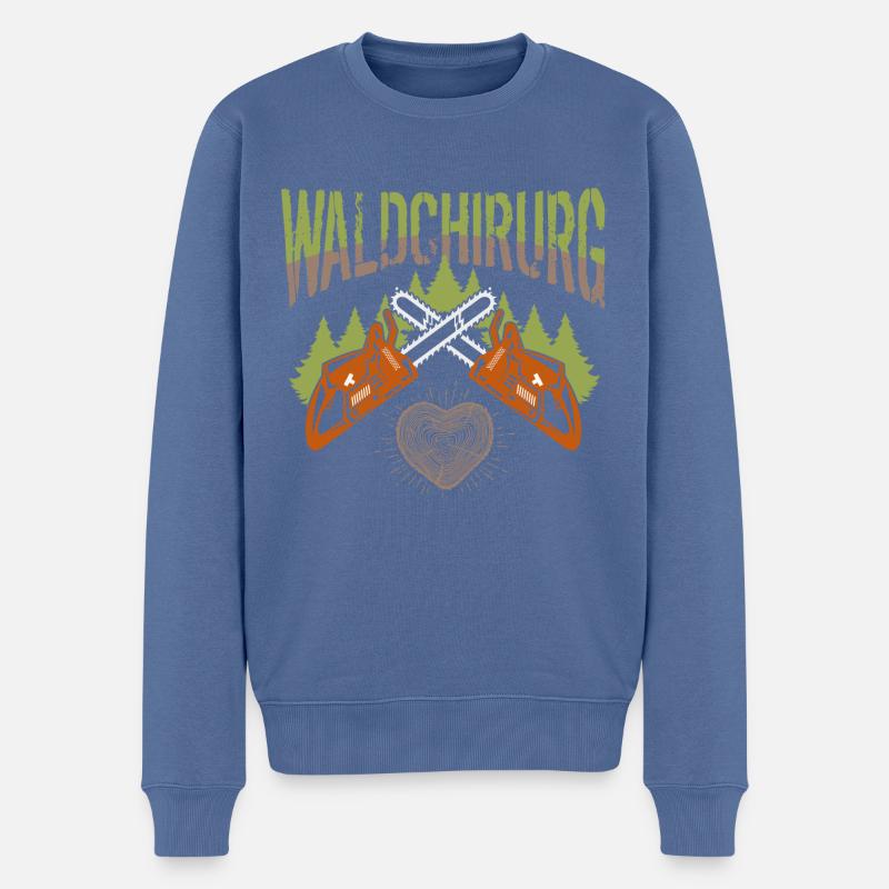 Holzfäller Waldarbeiter Forstarbeiter Geschenk - Männer Premium Bio Pullover - Taubenblau
