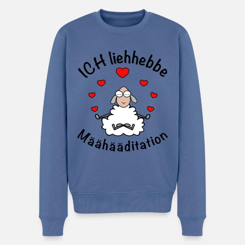 Ich liebe Meditation - Männer Premium Bio Pullover - Taubenblau