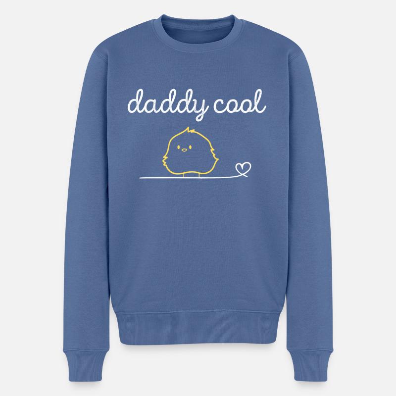 Papa Cool - Männer Premium Bio Pullover - Taubenblau