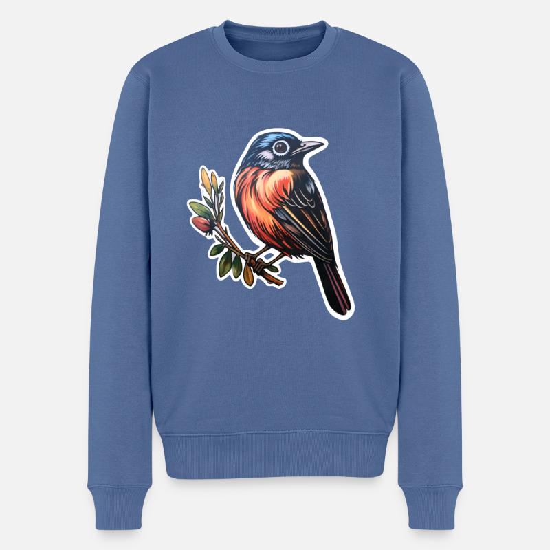 Oiseau - Pull Premium bio Homme - bleu pigeon