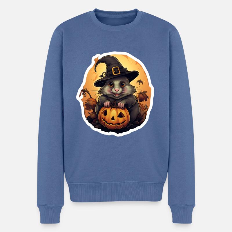 Souris d’Halloween - Pull Premium bio Homme - bleu pigeon